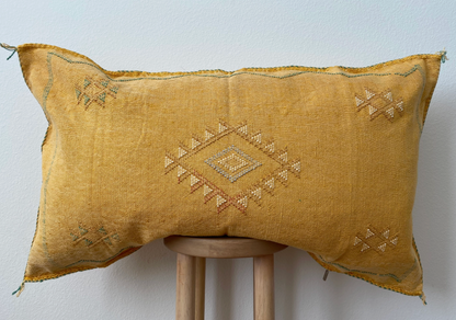 XL Silk Sabra Pillow Cover in Mustard